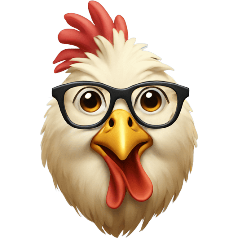 chicken with glasses emoji