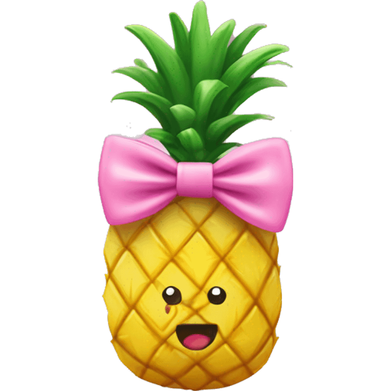 ￼Pineapple with pink bow  emoji