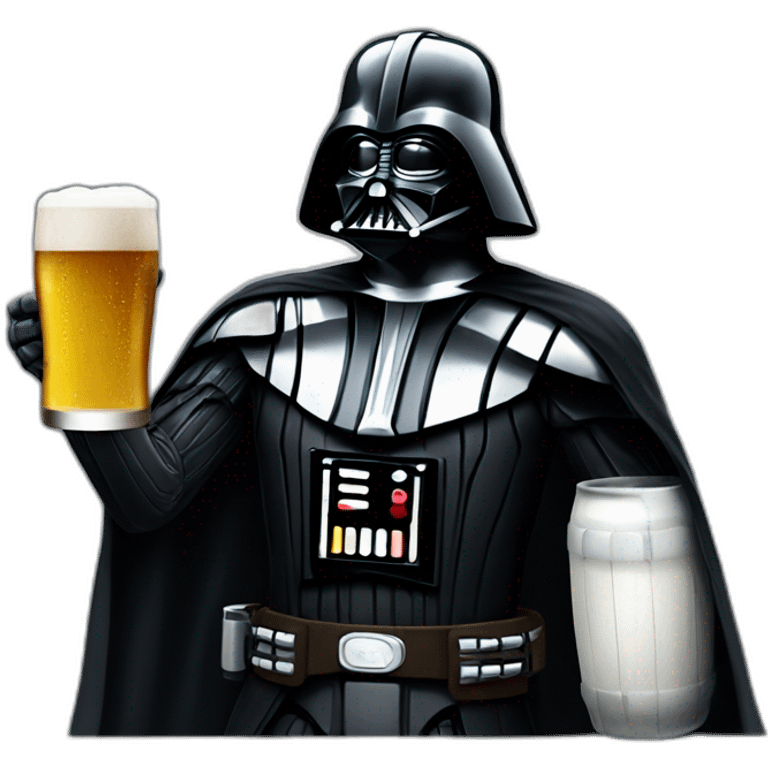 darth vader with beer emoji