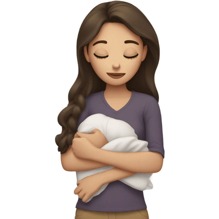 Brunette girl sleeping  emoji