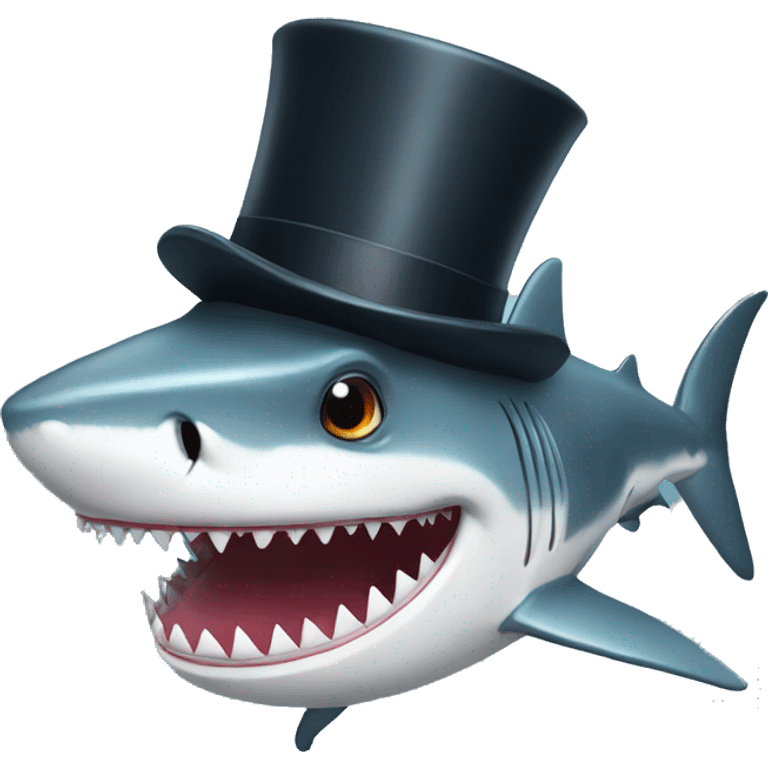 Shark with a top hat emoji