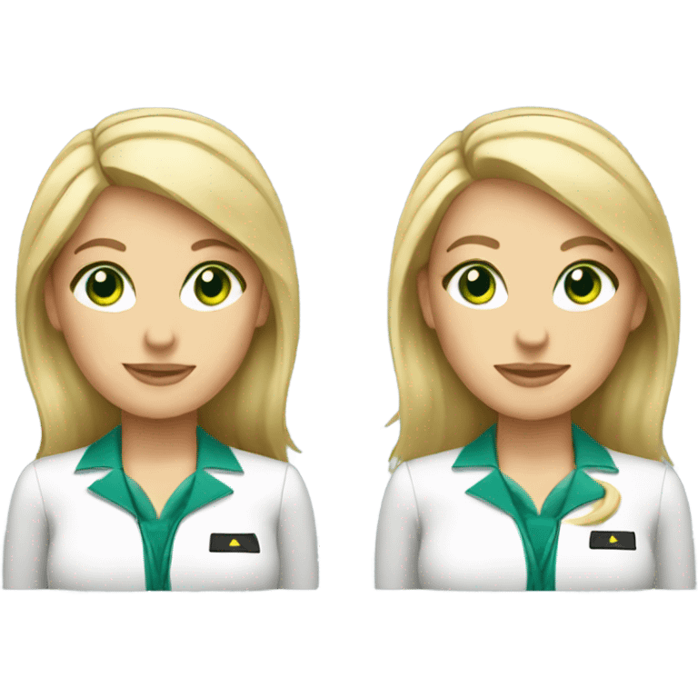 Blonde hair green eyed flight attendant  emoji