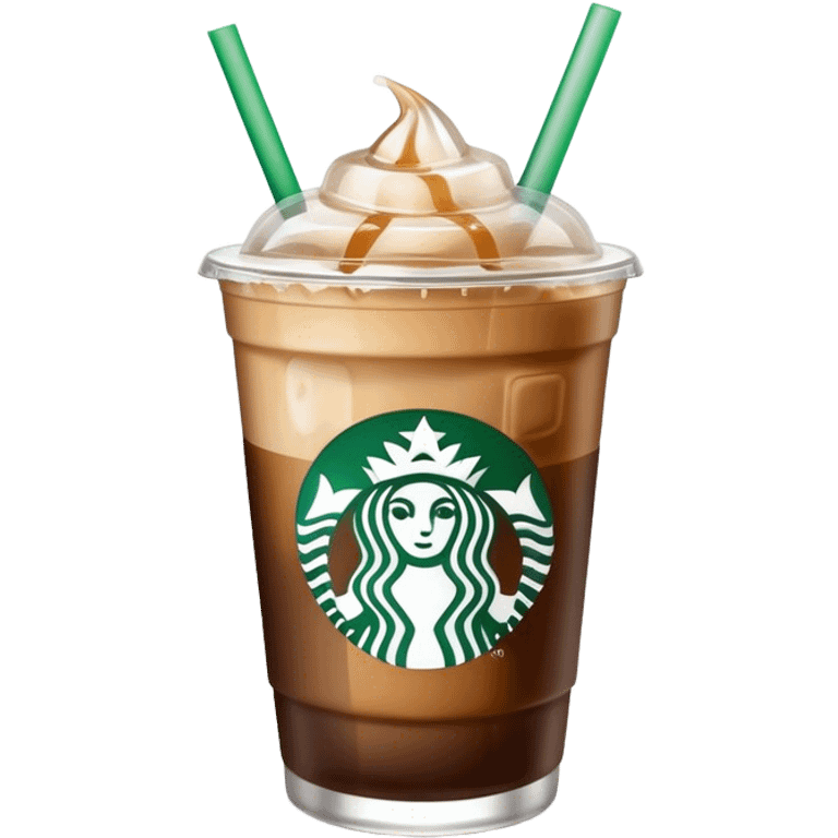 Starbuck ice coffee with ice cubes emoji