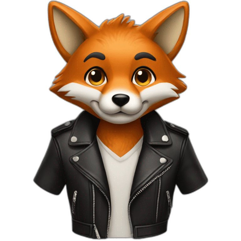 fox with a leather jacket emoji