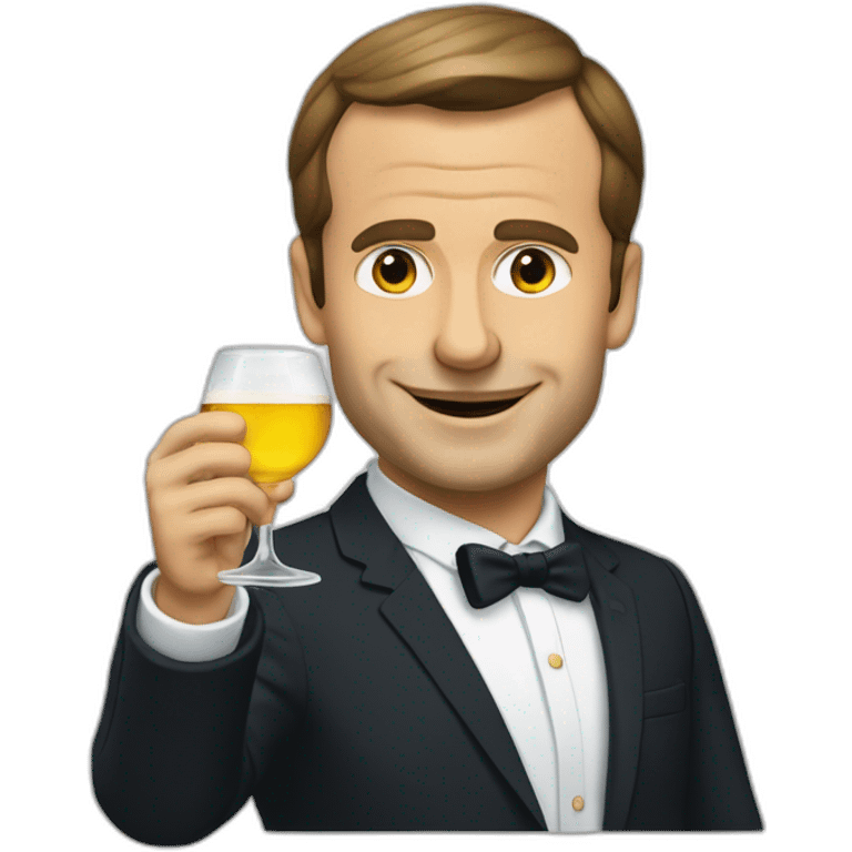 Macron qui boit de l’alcool emoji