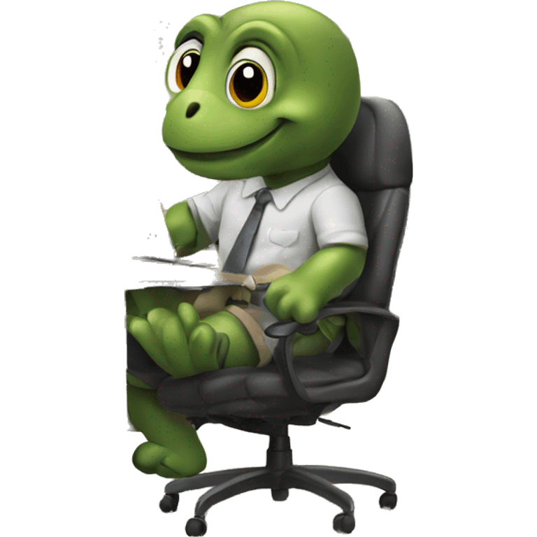 turtle working in an office  emoji