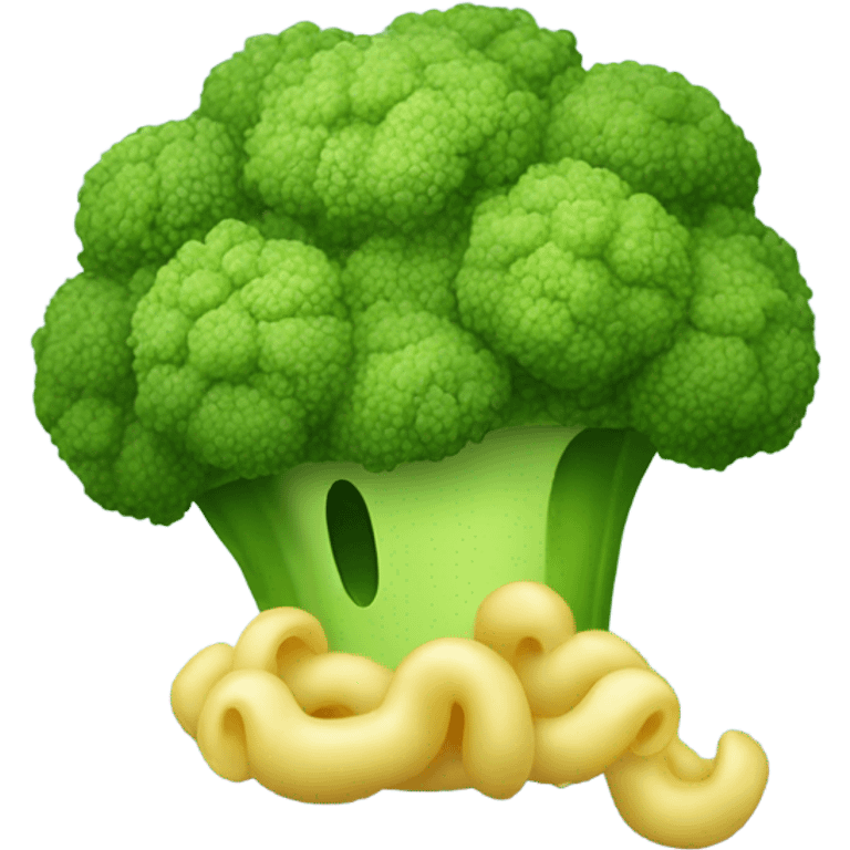 A cute bol of broccoli macaroni  emoji