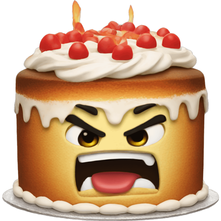 Angry cake emoji