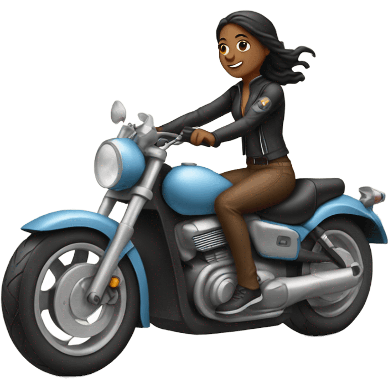 Feminine women on a sport motorbike emoji