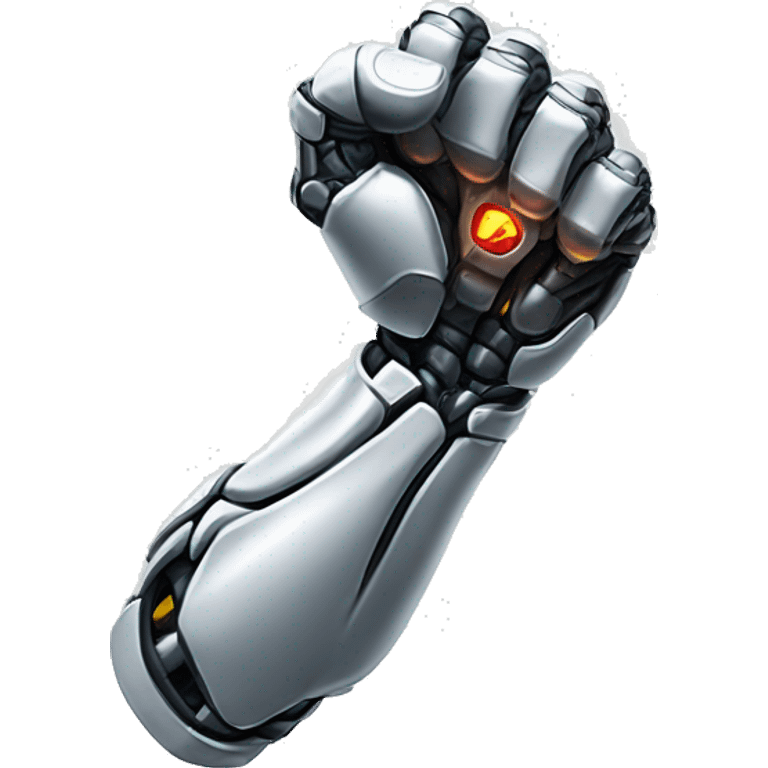 Cyborg arm with shock flexing bicep emoji