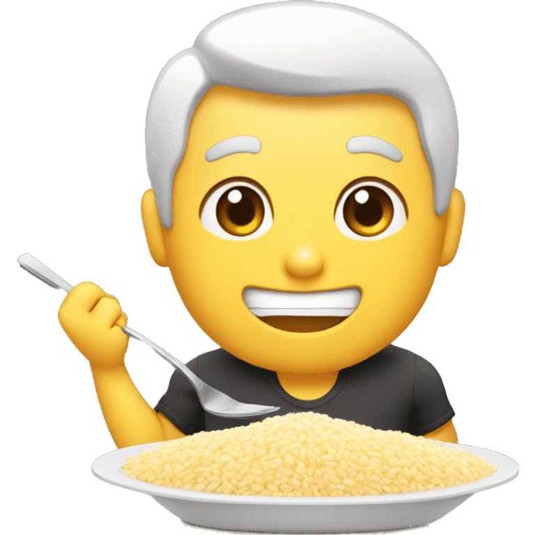 Calvo comiendo arroz emoji