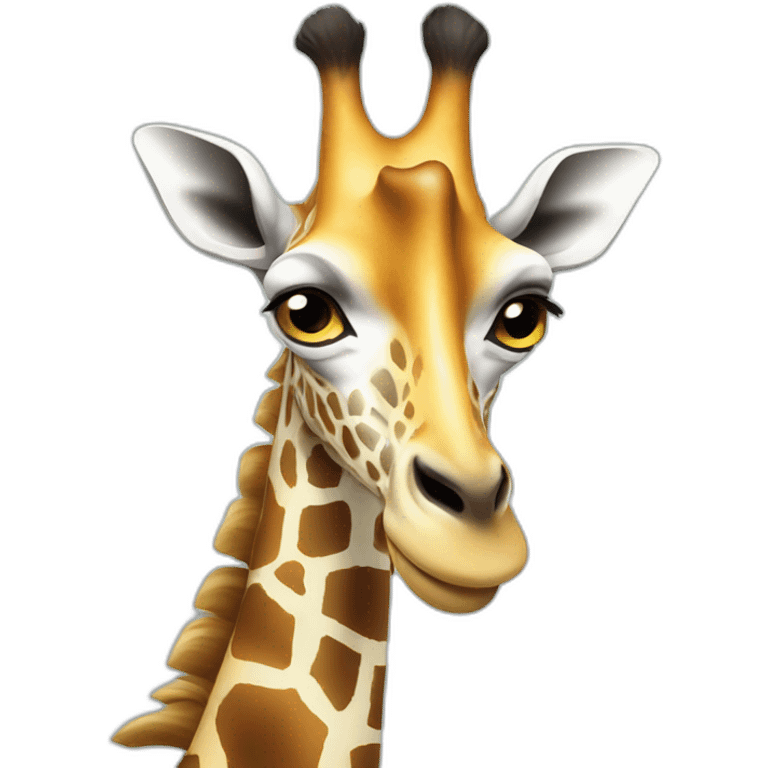 girafe looking on smartphone emoji