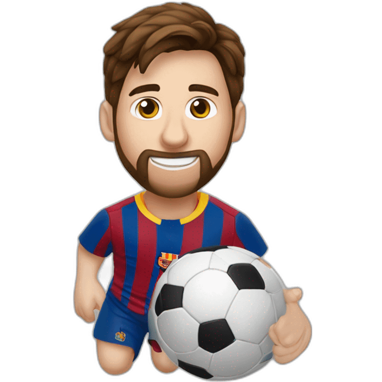 leo messi jugando con un balón de fútbol emoji