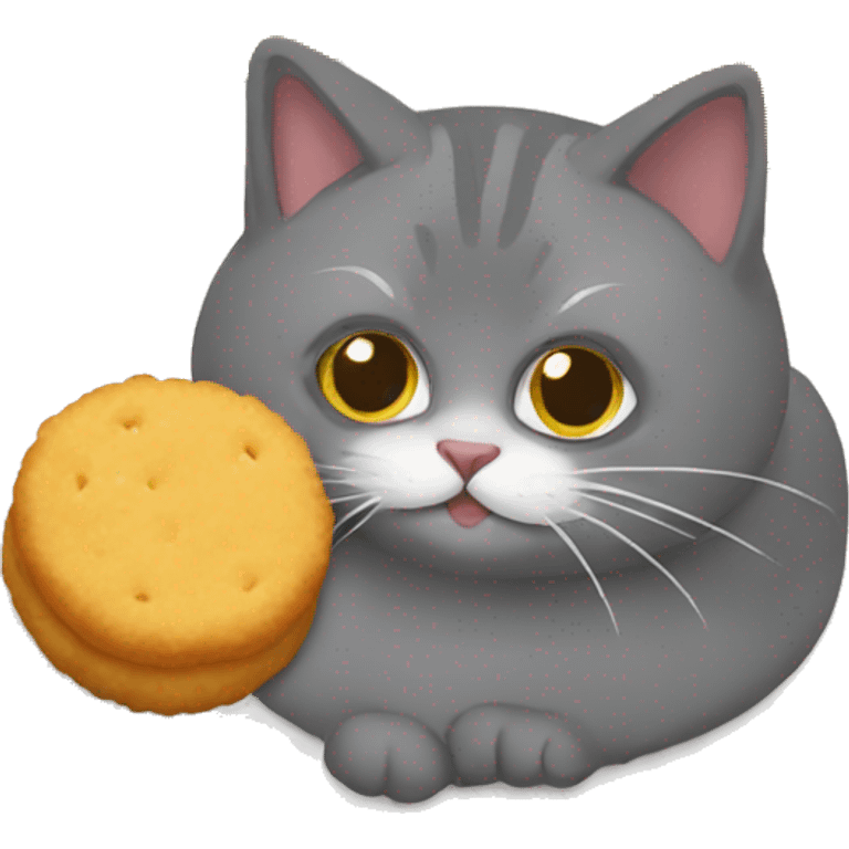 Un chat qui mange des croquettes emoji