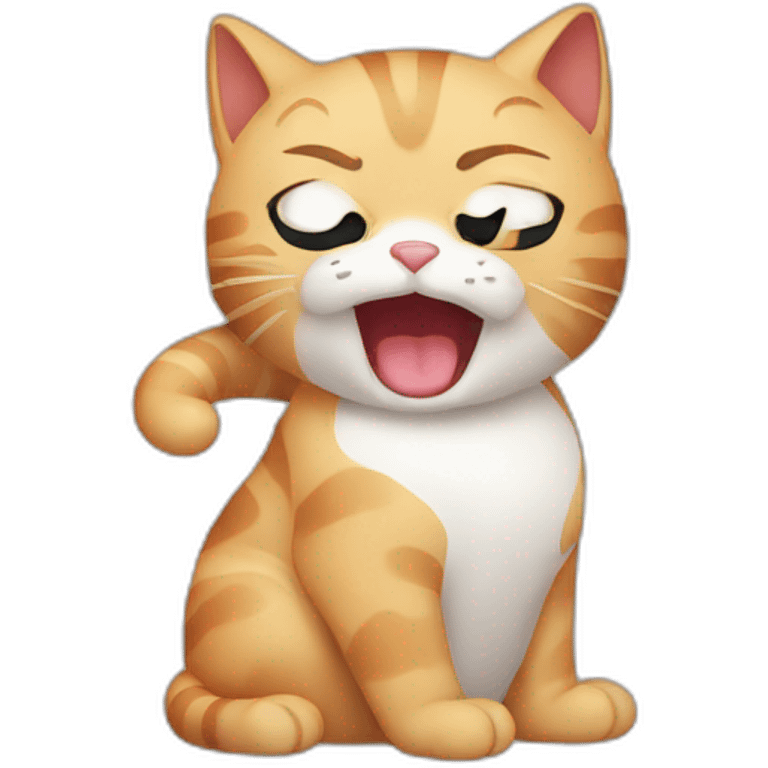 A cat choking emoji