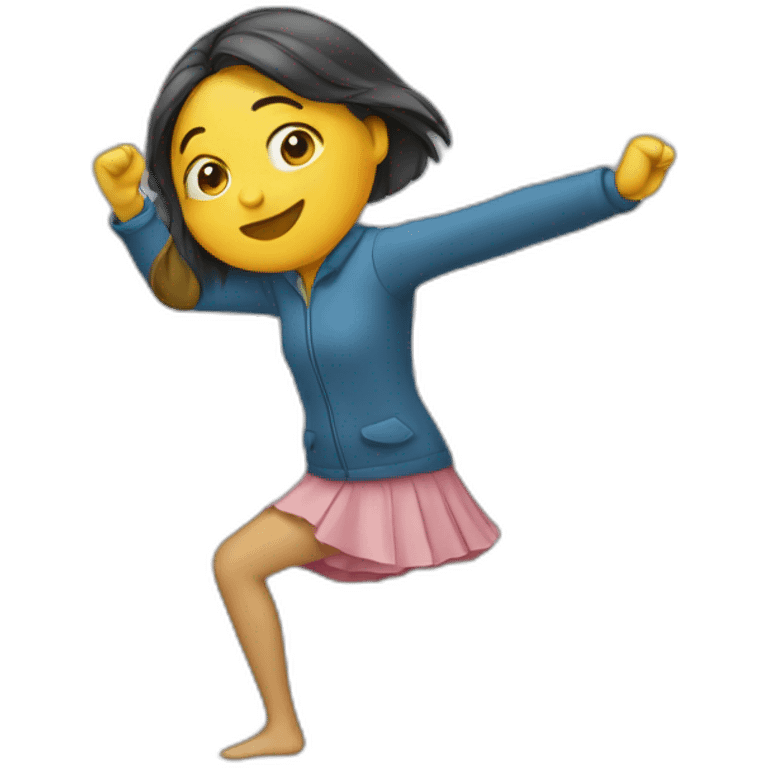 Fille qui faut un dab emoji