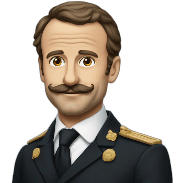 Macron avec une moustache emoji