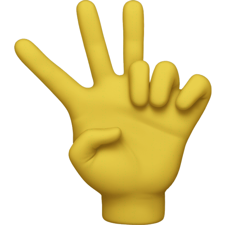 yellow hand sign three emoji