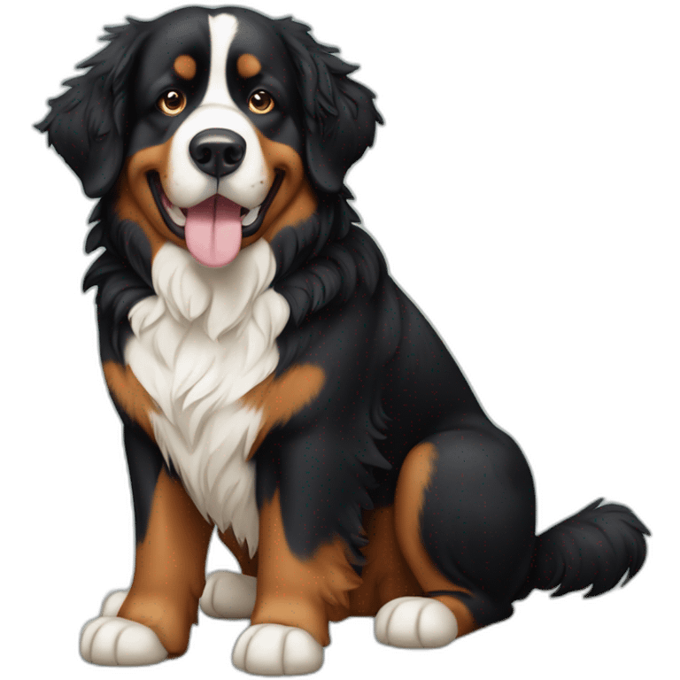 Bernese mountain dog fondue cheese emoji