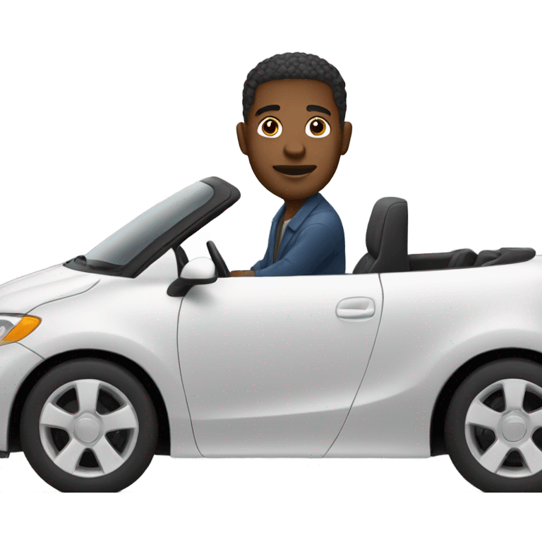 Black guy driving a car emoji