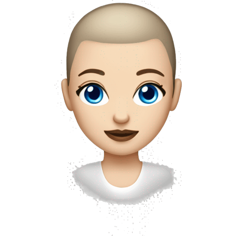 Buzz cut white girl with buzzcut blue eyes emoji