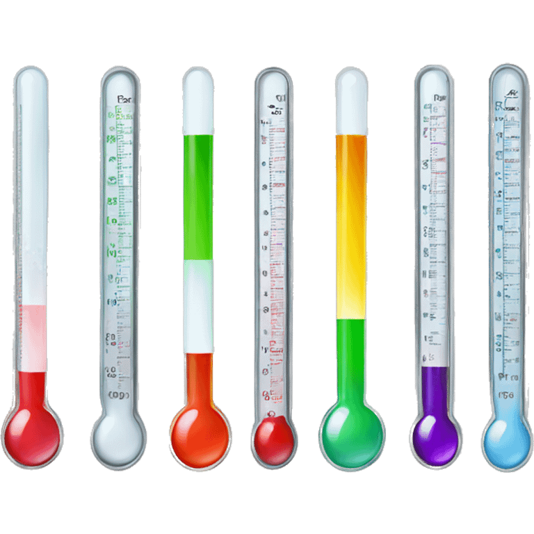 various thermometers with different values emoji