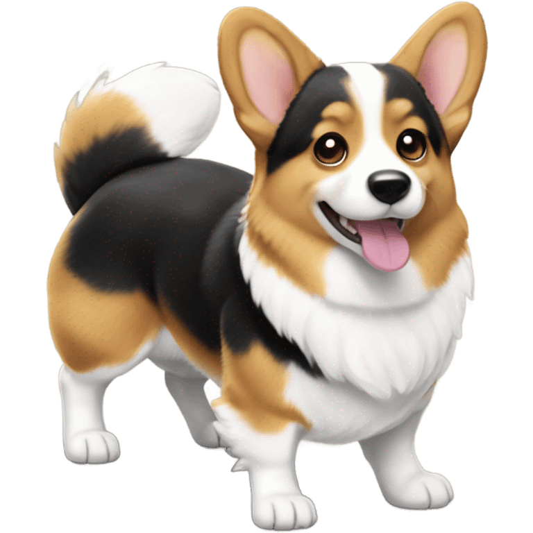 Tri color corgi emoji