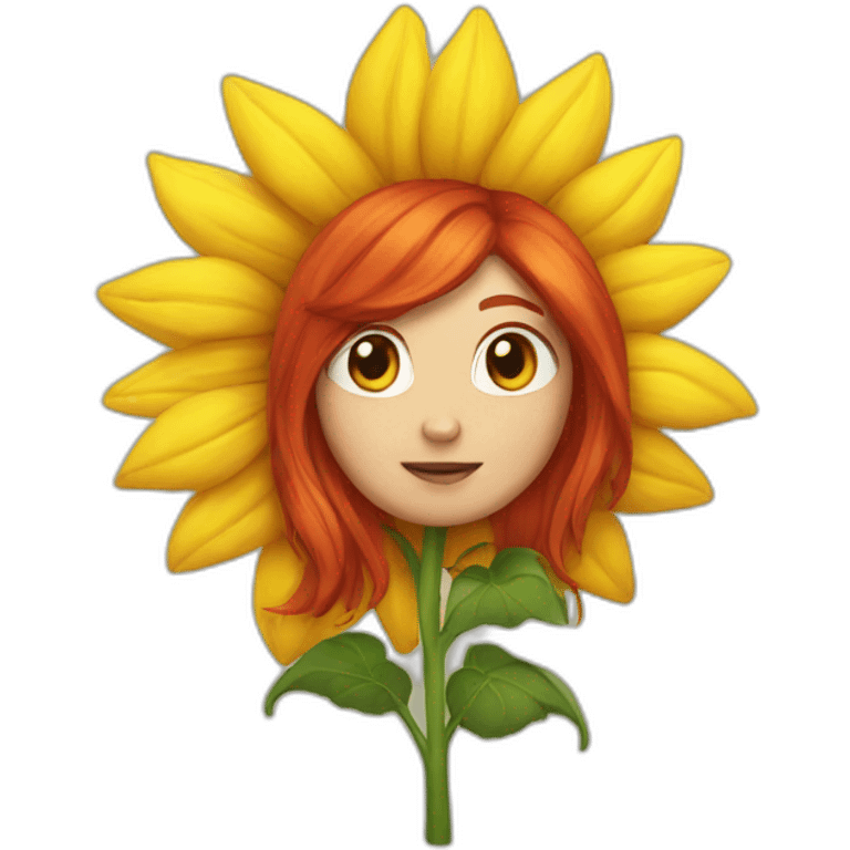 sunflower-red-hair-princess emoji