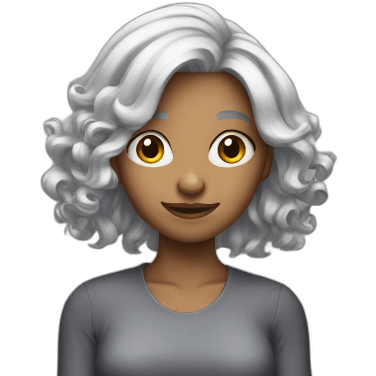 silver hair girl emoji