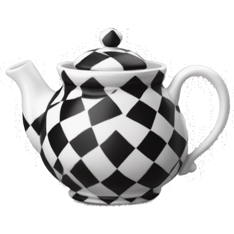 Black and white checkered teapot emoji