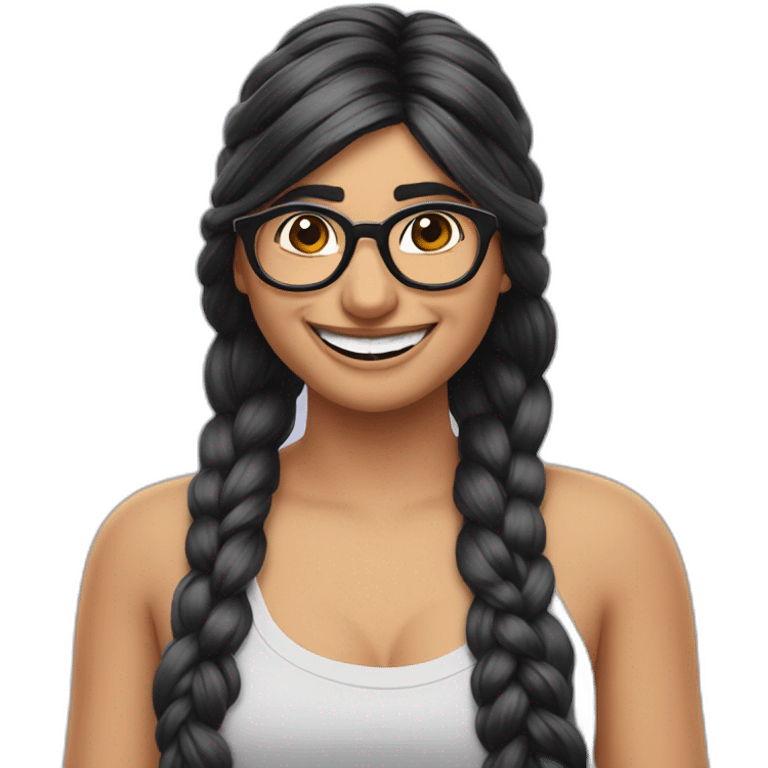 Mia Khalifa braid laughing out loud emoji