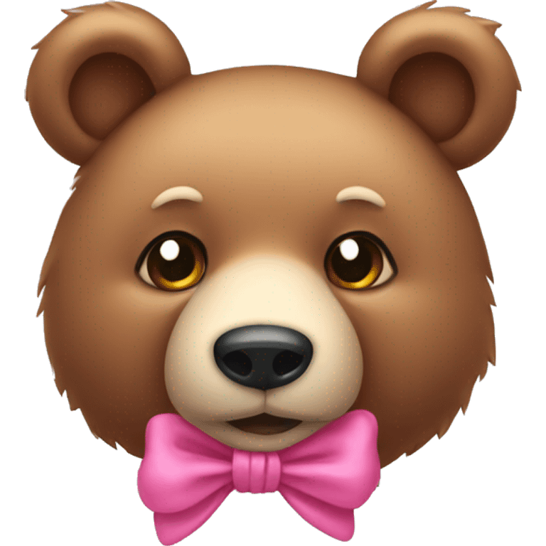 Bear with pink bow on ear emoji