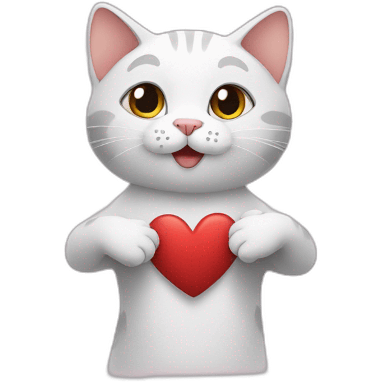 Cat who makes a heart with his hands  emoji