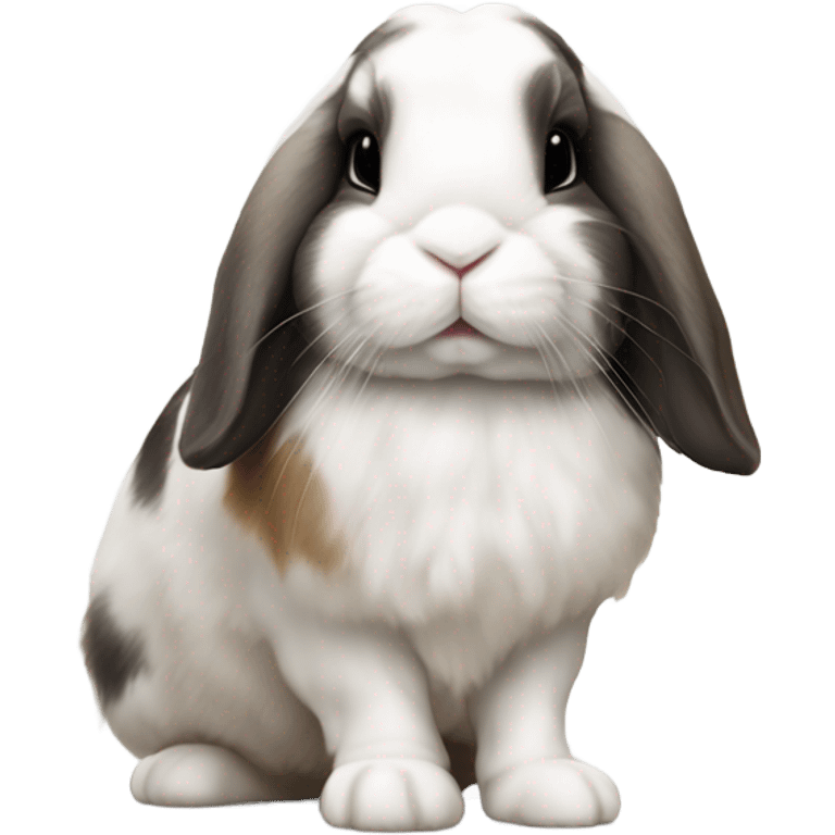 Harlequin Holland lop rabbit emoji