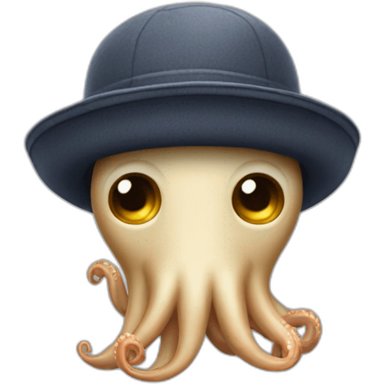 Squid wearing a newsboy cap emoji