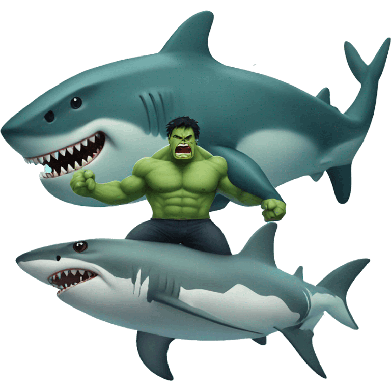 hulk on a shark emoji