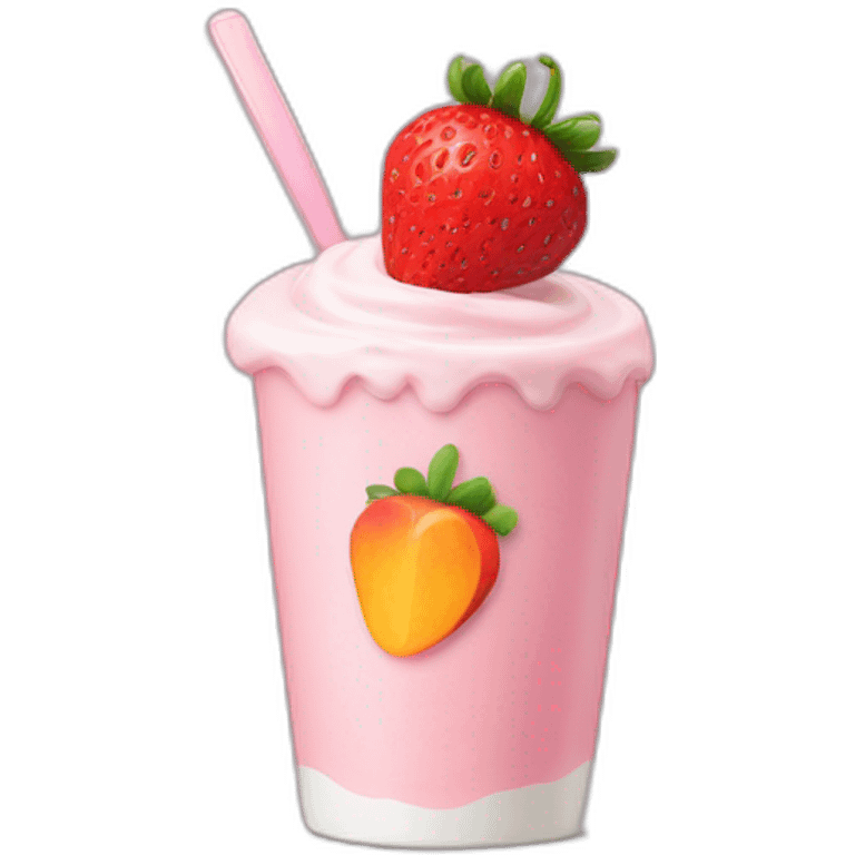 strawberry and peach yogurt emoji