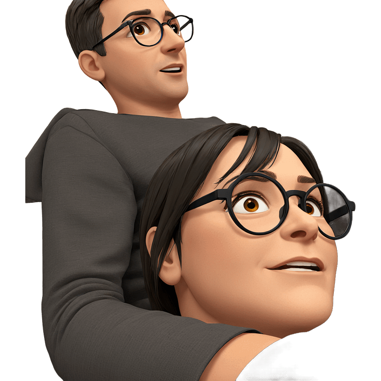 indoor portrait of a girl and boy emoji