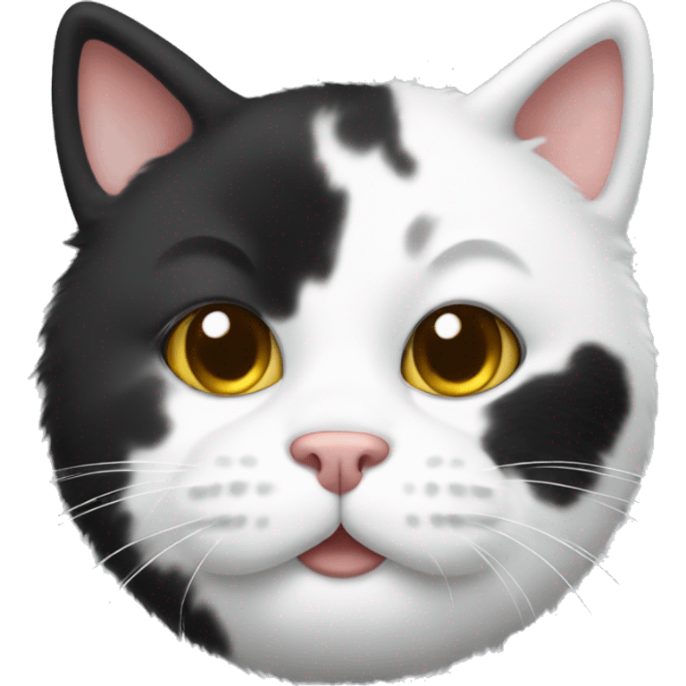 Whte cat with cow fur  emoji