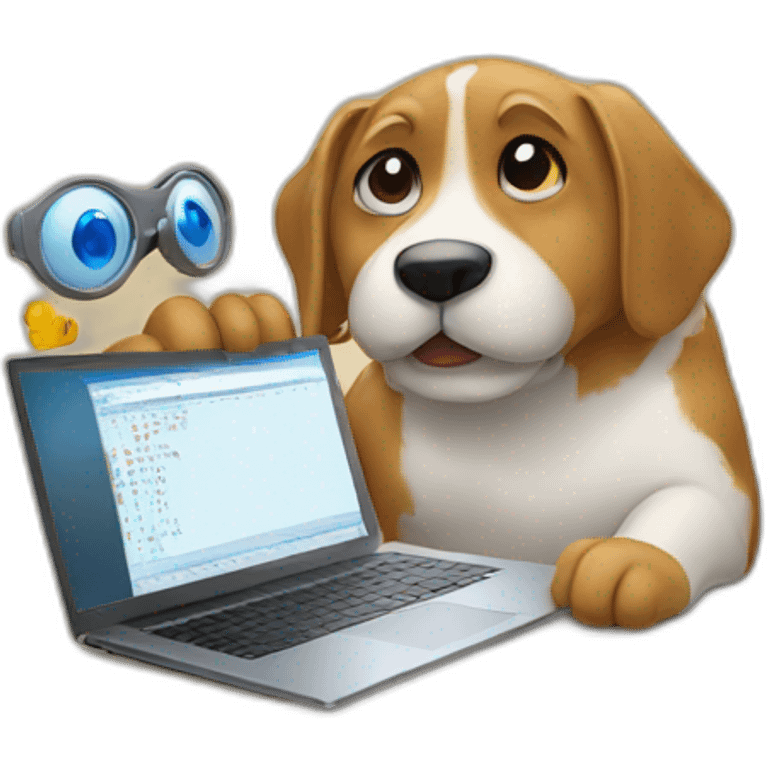 A animal coding in his laptop emoji