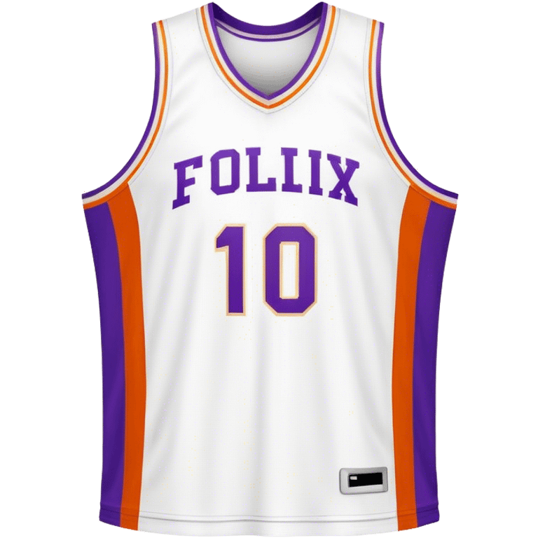 Cinematic Realistic image of a basketball jersey rendered in bold team colors with finely textured fabric and realistic creases, set against an energetic court backdrop with bright, dynamic lighting emoji