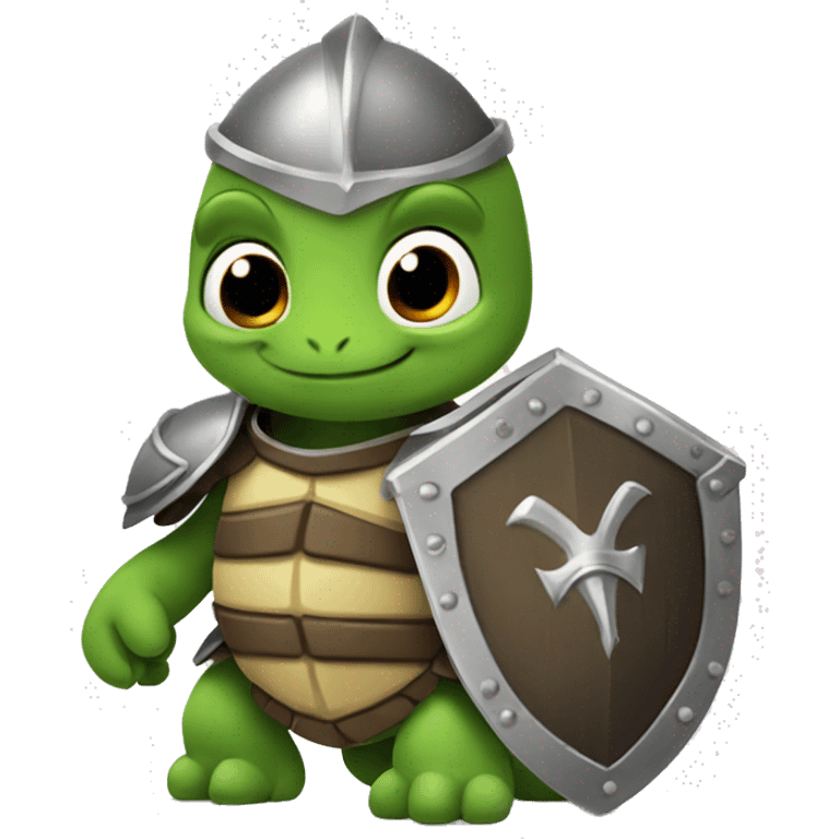 cute turtle as a knight emoji