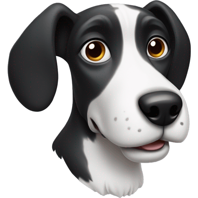 Black and white dog with big ears emoji