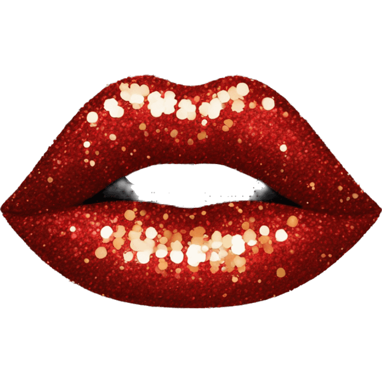 glittery red lipstick kiss mark emoji