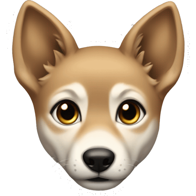 4 very short legs a light brown puppy-like wolf with black ears emoji