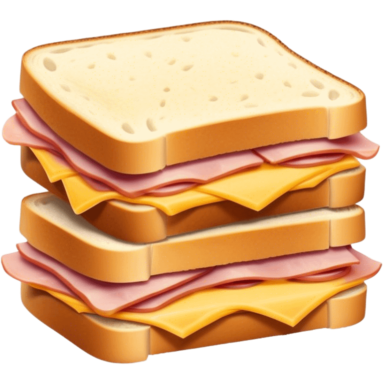 Sliced grilled sandwich, ham cheese emoji