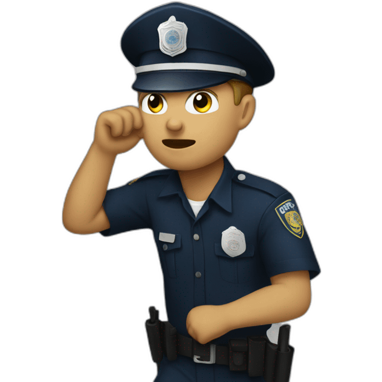 Police fighting manifestants  emoji