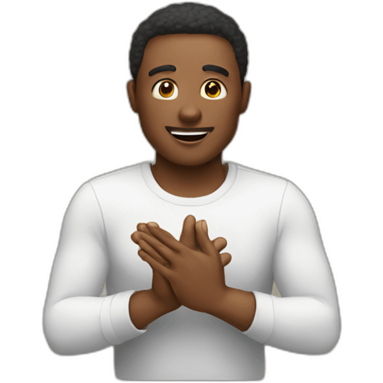 man saying thank you with his hands emoji