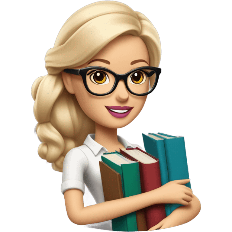 Blonde librarian Barbie  emoji