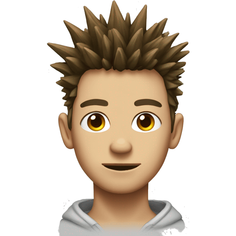 skinny eyes,spiky hair,square face,hoodie emoji